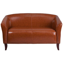 Load image into Gallery viewer, Cognac LeatherSoft Loveseat
