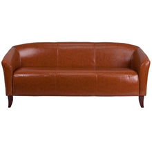 Load image into Gallery viewer, Cognac LeatherSoft Sofa
