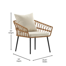 Load image into Gallery viewer, 4 Piece Rope Patio Conversation Set with Coffee Table and Cushions, Natural
