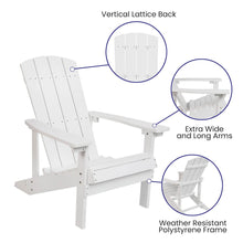 Load image into Gallery viewer, Set of 2 Adirondack Chairs in White with Blue Cushions, Porch, and Patio
