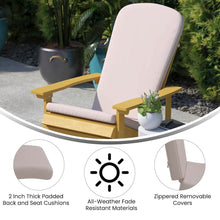 Load image into Gallery viewer, Set of 2 Adirondack Rocking Chairs in Black with Cream Cushions, Porch and Patio

