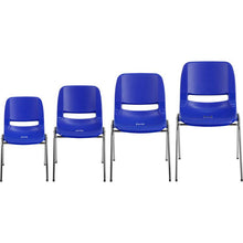 Load image into Gallery viewer, 661 lb. Capacity Navy Shell Stack Chair with Chrome Frame and 16'' Seat Height
