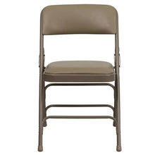 Load image into Gallery viewer, 4 Pk. Curved Triple Braced &amp; Double Hinged Beige Vinyl Metal Folding Chair
