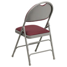 Load image into Gallery viewer, 4 Pk. Triple Braced Burgundy Fabric Metal Folding Chair with Easy-Carry Handle
