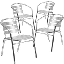 Load image into Gallery viewer, 4 Pk. Heavy Duty Aluminum Commercial Stack Chair with Triple Slat Back
