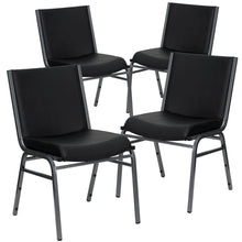 Load image into Gallery viewer, 4 Pk. Heavy Duty, 3&#39;&#39; Thickly Padded, Black Vinyl Upholstered Stack Chair
