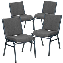 Load image into Gallery viewer, 4 Pk. Heavy Duty, 3'' Thickly Padded, Gray Upholstered Stack Chair
