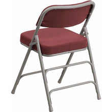 Load image into Gallery viewer, Triple Braced &amp; Double Hinged Burgundy Fabric Metal Folding Chair pack of 4

