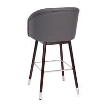 Load image into Gallery viewer, 30" Mid-Back Barstoo, Gray LeatherSoft/Bronze Accents-Set of 2
