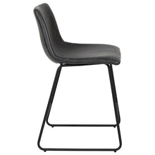 Load image into Gallery viewer, 24 Inch LeatherSoft Counter Height Barstools in Dark Gray, Set of 2
