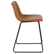 Load image into Gallery viewer, 24 Inch LeatherSoft Counter Height Barstools in Light Brown, Set of 2
