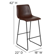 Load image into Gallery viewer, 30 Inch LeatherSoft Bar Height Barstools in Dark Brown, Set of 2
