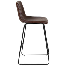 Load image into Gallery viewer, 30 Inch LeatherSoft Bar Height Barstools in Dark Brown, Set of 2
