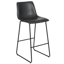 Load image into Gallery viewer, 30 Inch LeatherSoft Bar Height Barstools in Dark Gray, Set of 2

