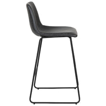 Load image into Gallery viewer, 30 Inch LeatherSoft Bar Height Barstools in Dark Gray, Set of 2
