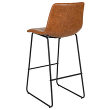 Load image into Gallery viewer, 30 Inch LeatherSoft Bar Height Barstools in Light Brown, Set of 2
