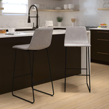 Load image into Gallery viewer, 30 inch LeatherSoft Bar Height Barstools in Light Gray, Set of 2
