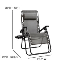 Load image into Gallery viewer, Adjustable Folding Mesh Zero Gravity Reclining Lounge Chair in Gray, Set of 2
