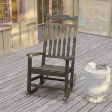 Load image into Gallery viewer, Set of 2 Mahogany Faux Wood Rocking Chairs for Indoor or Outdoor Use
