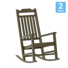 Load image into Gallery viewer, Set of 2 Mahogany Faux Wood Rocking Chairs for Indoor or Outdoor Use
