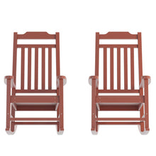 Load image into Gallery viewer, Set of 2 Red Faux Wood Rocking Chairs for Indoor or Outdoor Use

