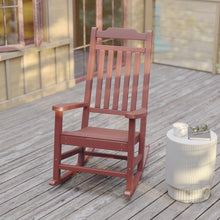 Load image into Gallery viewer, Set of 2 Red Faux Wood Rocking Chairs for Indoor or Outdoor Use

