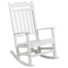 Load image into Gallery viewer, Set of 2 White Faux Wood Rocking Chairs for Indoor or Outdoor Use
