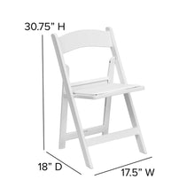 Load image into Gallery viewer, Folding Chair - White Resin - 2 Pack 800LB Weight Capacity
