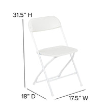 Load image into Gallery viewer, Plastic Folding Chair White - 2 Pack 650LB Weight Capacity
