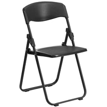 Load image into Gallery viewer, 2 Pack 500 lb. Capacity Heavy Duty Black Plastic Folding Chair
