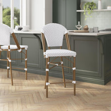 Load image into Gallery viewer, 2PK White/Navy Paris Stool
