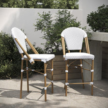 Load image into Gallery viewer, 2PK White/Navy Paris Stool
