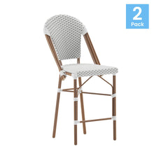 Load image into Gallery viewer, 2PK White/Navy Paris Stool

