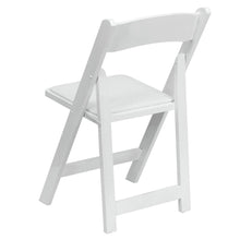 Load image into Gallery viewer, 2 Pack White Wood Folding Chair with Vinyl Padded Seat
