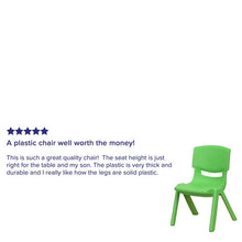 Load image into Gallery viewer, 2 Pack Green Plastic Stackable School Chair with 10.5&#39;&#39; Seat Height
