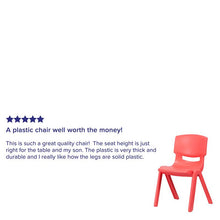 Load image into Gallery viewer, 2 Pack Red Plastic Stackable School Chair with 15.5" Seat Height
