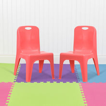 Load image into Gallery viewer, 2 Pack Red Plastic Stackable School Chair with Carrying Handle
