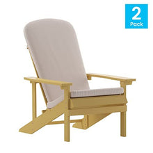Load image into Gallery viewer, Set of 2 Adirondack Chairs in Yellow with Cream Cushions, Porch, and Patio
