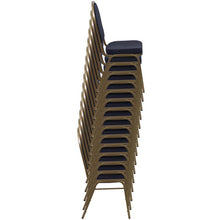 Load image into Gallery viewer, Dome Back Stacking Banquet Chair in Green Patterned Fabric - Gold Vein Frame
