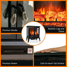Load image into Gallery viewer, 25 Inch Freestanding Electric Fireplace Heater with Realistic Flame effect-Black

