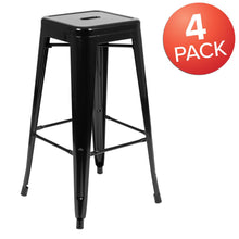 Load image into Gallery viewer, Modern Industrial Metal Stool in Black
