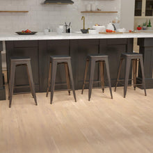Load image into Gallery viewer, Modern Industrial Metal Stool in Gun Metal Gray
