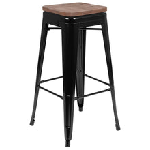 Load image into Gallery viewer, Set of 4 Modern Industrial Metal Stools  in Black

