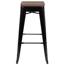 Load image into Gallery viewer, Set of 4 Modern Industrial Metal Stools  in Black
