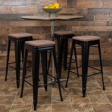 Load image into Gallery viewer, Set of 4 Modern Industrial Metal Stools  in Black
