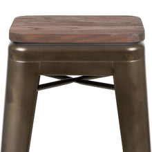 Load image into Gallery viewer, Set of 4 Modern Industrial Metal Stools  in Gun Metal Gray
