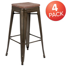 Load image into Gallery viewer, Set of 4 Modern Industrial Metal Stools  in Gun Metal Gray
