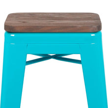 Load image into Gallery viewer, Set of 4 Modern Industrial Metal Stools  in Teal
