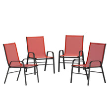 Load image into Gallery viewer, 4PK Red Patio Stack Chair
