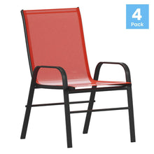 Load image into Gallery viewer, 4PK Red Patio Stack Chair
